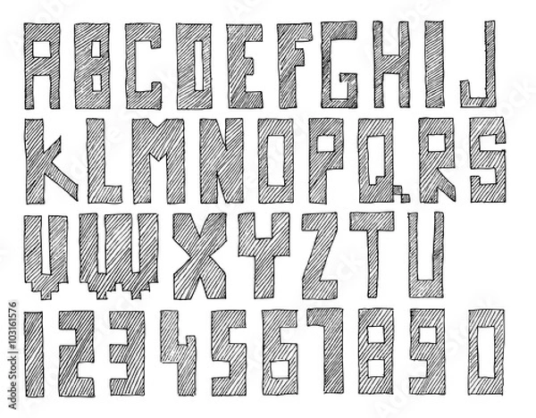 Fototapeta Sketched vector abc