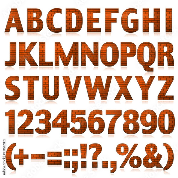 Obraz Alphabet set 3 brick big letters