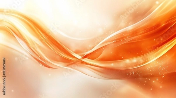 Fototapeta Abstract Waves of Orange Light and Color