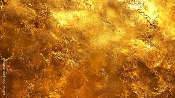 Fototapeta Metallic golden and bronze paper texture with gradient effect, resembling metal foil or wall paint, Golden background. Gold texture. Beautiful luxury gold background. Shiny golden texture