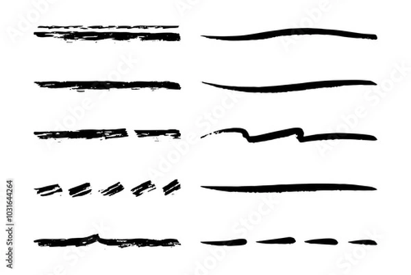 Fototapeta Set of hand drawn underline.