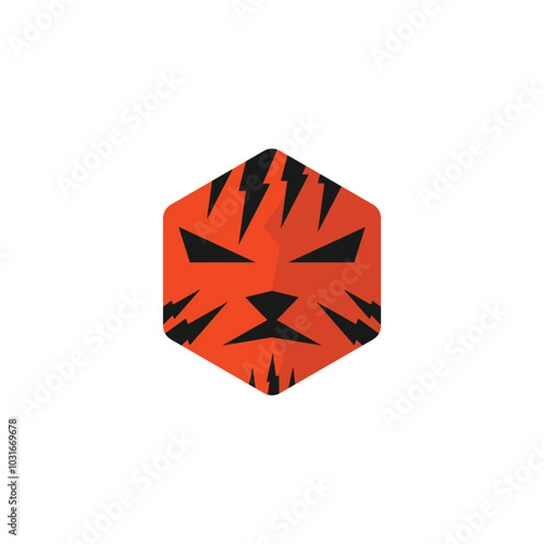 Fototapeta tiger symbol icon logo. minimal simple design concept