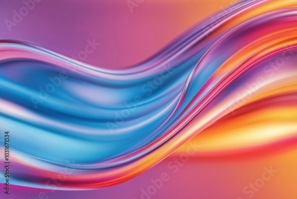 Fototapeta Vibrant Abstract Waves, Dynamic three-dimensional shapes, vivid colors, fluid motion, artistic expression, captivating visual experience