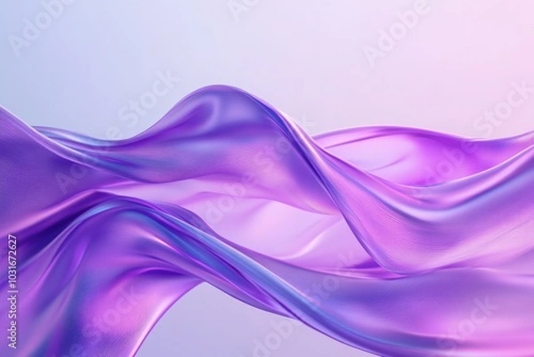 Fototapeta Purple flow gradient, wavy shapes, elegant curves, vibrant colors blending seamlessly, creating a dynamic and artistic composition.