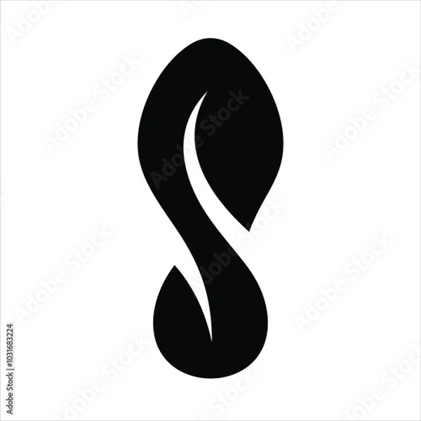 Fototapeta Initial S with Shape Shoe Toe Abstract Logo Design