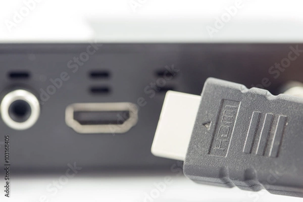 Fototapeta hdmi cable isolated on white background