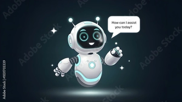 Fototapeta AI robot assistant, GPT, 3D ChatBot	