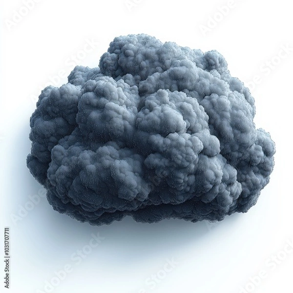 Fototapeta Realistic 3D Storm Cloud Render Isolated On White Background