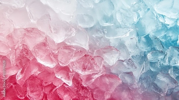 Fototapeta Pink and Blue Ice Cubes Abstract Background