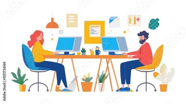 Fototapeta Team Spirit During Remote Work: Analyze how to maintain team spirit in remote work settings.