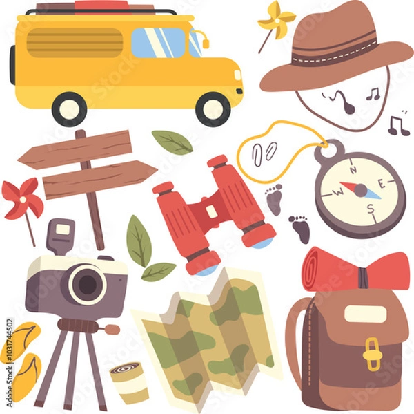Fototapeta element traveling and adventure isolated