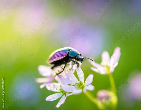 Fototapeta A beetle on a flower