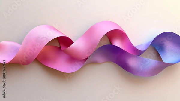 Fototapeta Pink and Purple Ribbon Abstract.