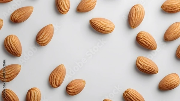 Obraz almonds on white background. Isolated. 