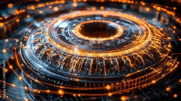 Fototapeta Electromagnetic Fields Visualization in Abstract Background