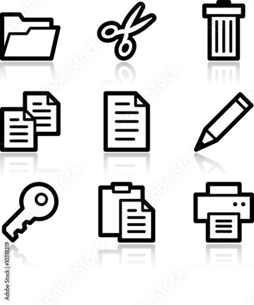 Obraz Document black contour web icons V2
