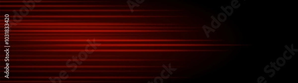 Fototapeta Abstract red laser beam. Lighting effect. Directional spotlight. Light streaks fading into darkness on a black background, creating a dynamic and abstract effect.