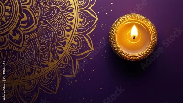 Obraz Banner design for diwali festival and podium,Diwali light decoration candle with fireworks,Stage,Product display Showcase design sparkle background,Deepavali,Dipavali,3D podium illustration.