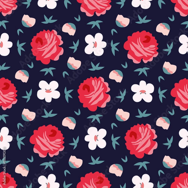 Obraz seamless vintage flower pattern vector