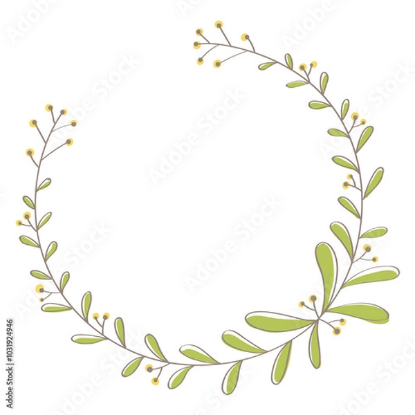 Obraz Leafy doodle frame design element