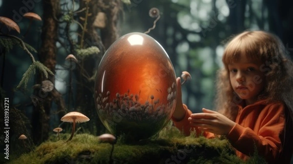 Fototapeta A Mystical Egg in the Forest