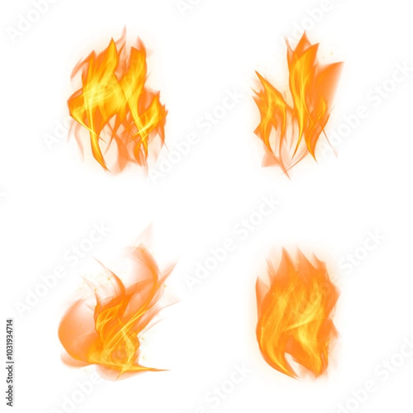 Fototapeta Png burning fire flame graphic element set