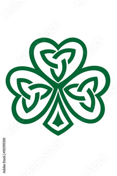 Obraz Celtic Shamrock symbol wektor ilustracja na białym tle.