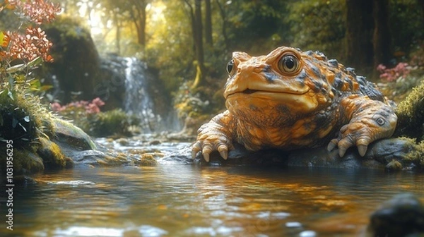 Obraz Futuristic Spacecraft Gliding Past Mars with Starry Universe Background