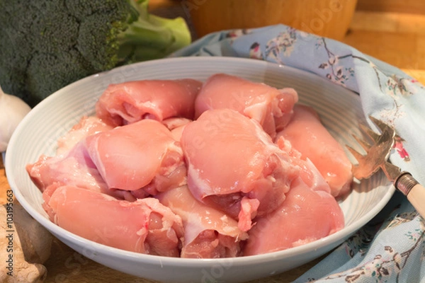 Fototapeta Raw chicken thighs