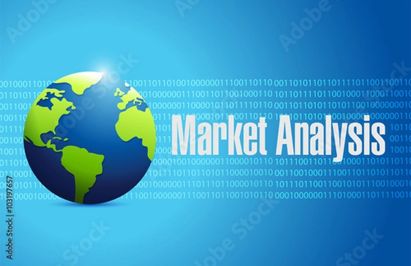 Obraz market analysis global binary sign concept
