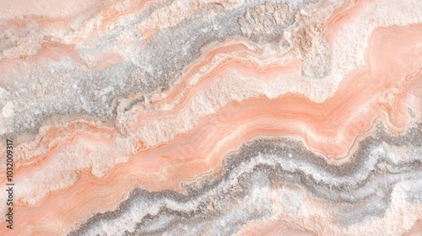 Fototapeta Mesmerizing Marble Masterpiece: A Captivating Swirl of Peach and Gray
