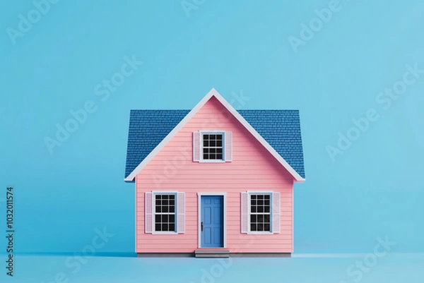 Fototapeta Smart home with AIpowered security system, advanced technology integration, 3D illustration