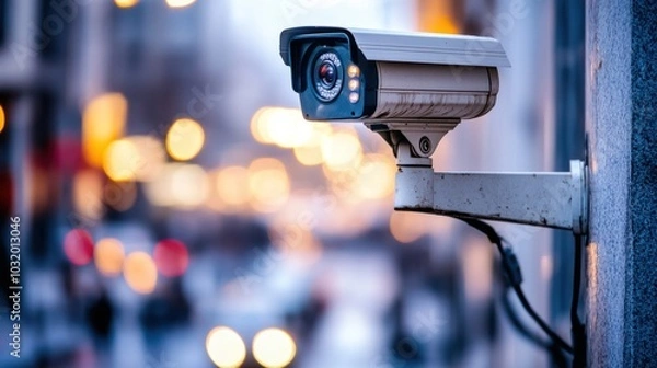 Fototapeta Remote CCTV monitoring system for public and private spaces, offering wireless access and real-time security footage