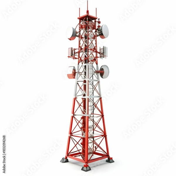 Obraz mobile tower on white background