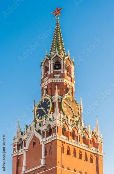 Obraz Москва, Россия. Спасская башня Кремля.