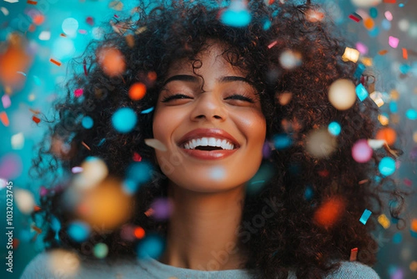 Fototapeta Generative AI image of person celebrating New Year's Christmas by beautifully decorated tree holiday magic advent