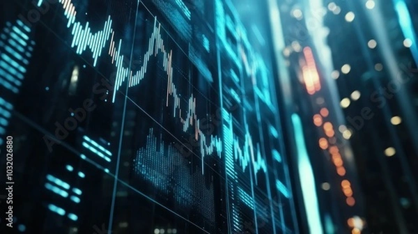 Fototapeta Financial Data Display