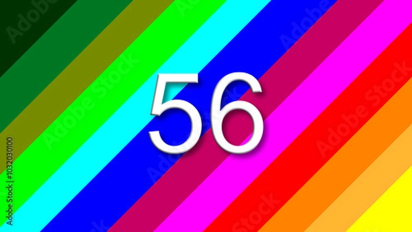 Obraz 56 colorful rainbow background year number