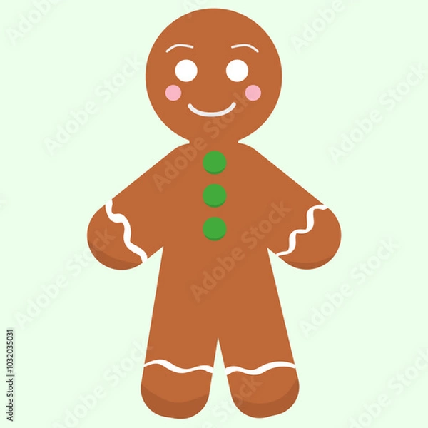 Fototapeta gingerbread man isolated on a light background