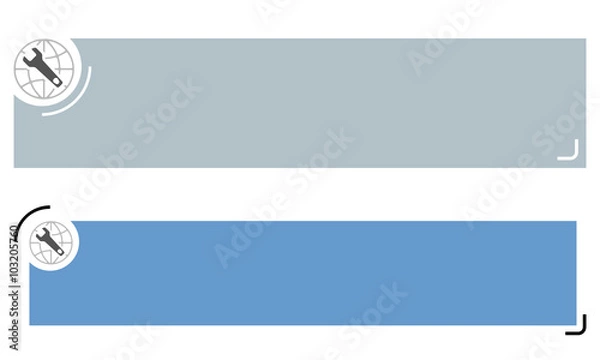Fototapeta Simple banners for your text and spanner