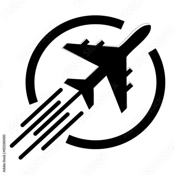 Fototapeta Plane logo silhouette vector art illustration. Plane silhouette vector art illustration. Vector art illustration of a plane silhouette, featuring a clean and simple design. Ideal for aviation-themed p