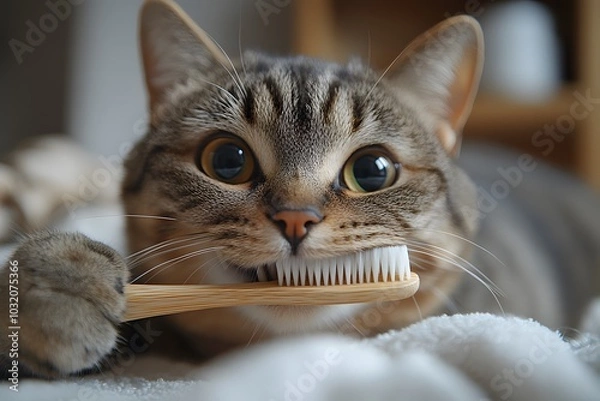 Obraz Cat Receiving Dental Care