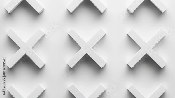 Obraz Minimalist X Marks, a sequence of uniform X shapes, embodying simplicity and modern design in a sleek arrangement