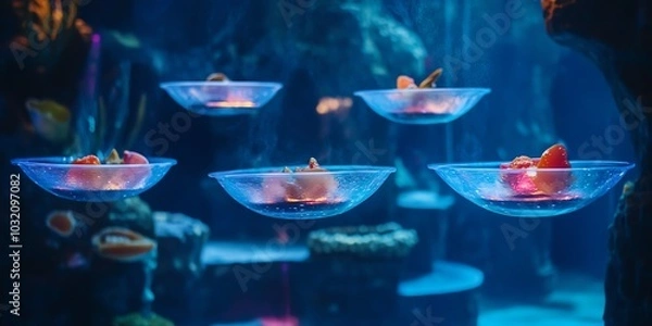 Obraz Floating plates underwater