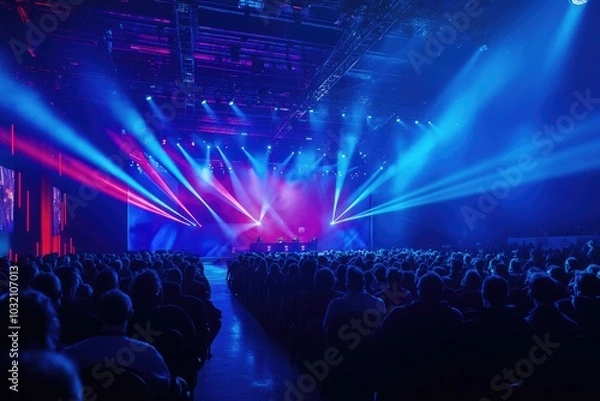 Fototapeta Vibrant Sports Event with Illuminated Stage Effects