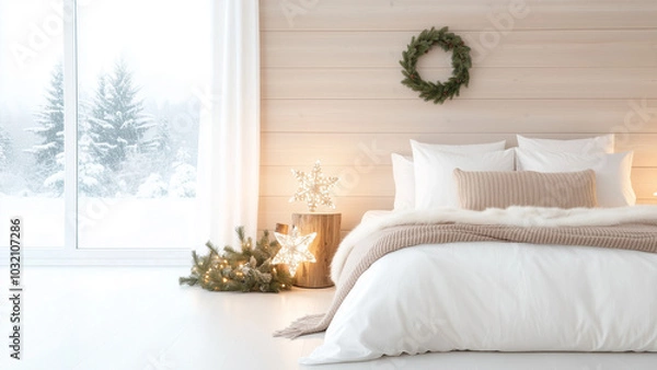 Fototapeta Cozy Winter Wonderland - Festive Bedroom Decor Ideas