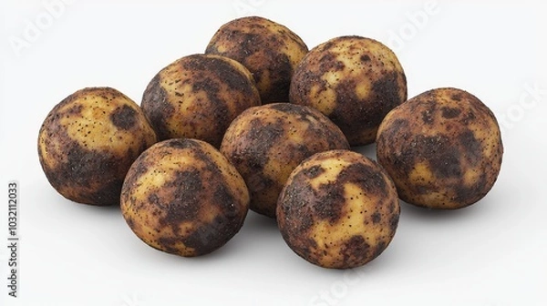 Fototapeta 3D Top Down View of Brown Potatoes Arrangement