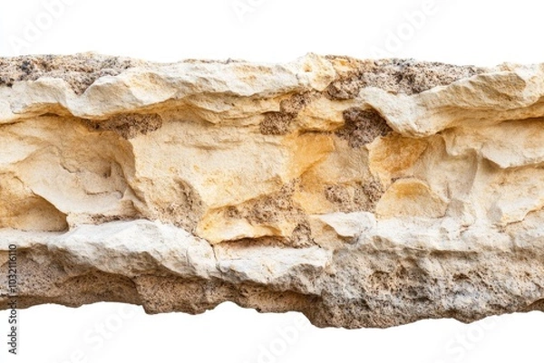 Fototapeta A bird sits atop a rocky outcropping, perhaps taking in the surroundings or searching for food