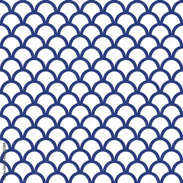 Obraz Blue Fish Scale Seamless Pattern