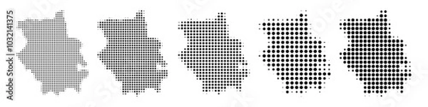 Fototapeta Cambridgeshire Map halftone in different sizes
